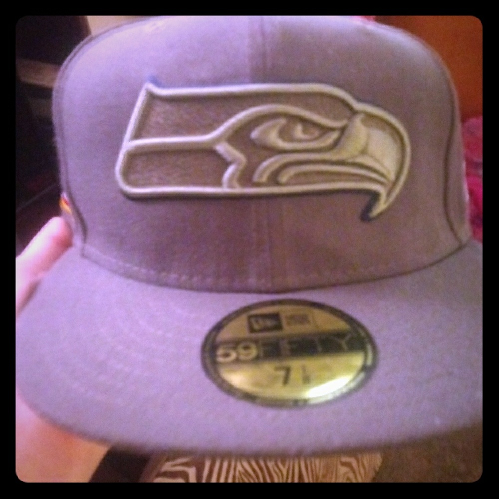 Grey Seahawks 50 hat